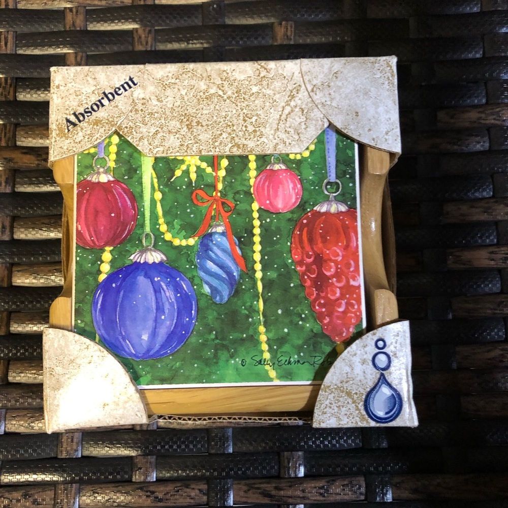 Set of 4 Christmas ornament coasters